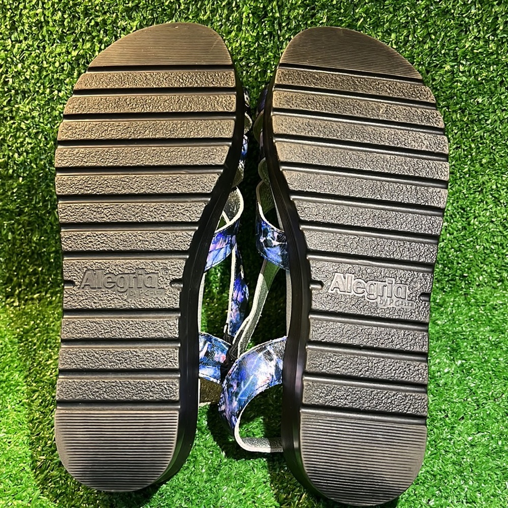 Alegria Leather Multi-strap Wedge Sandals Myka Periwinkle 38 - Picture 5 of 8